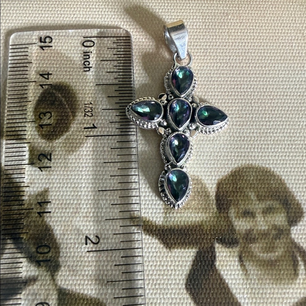 ❤️Beautiful Mystic Topaz Cross
Sterling Silver
